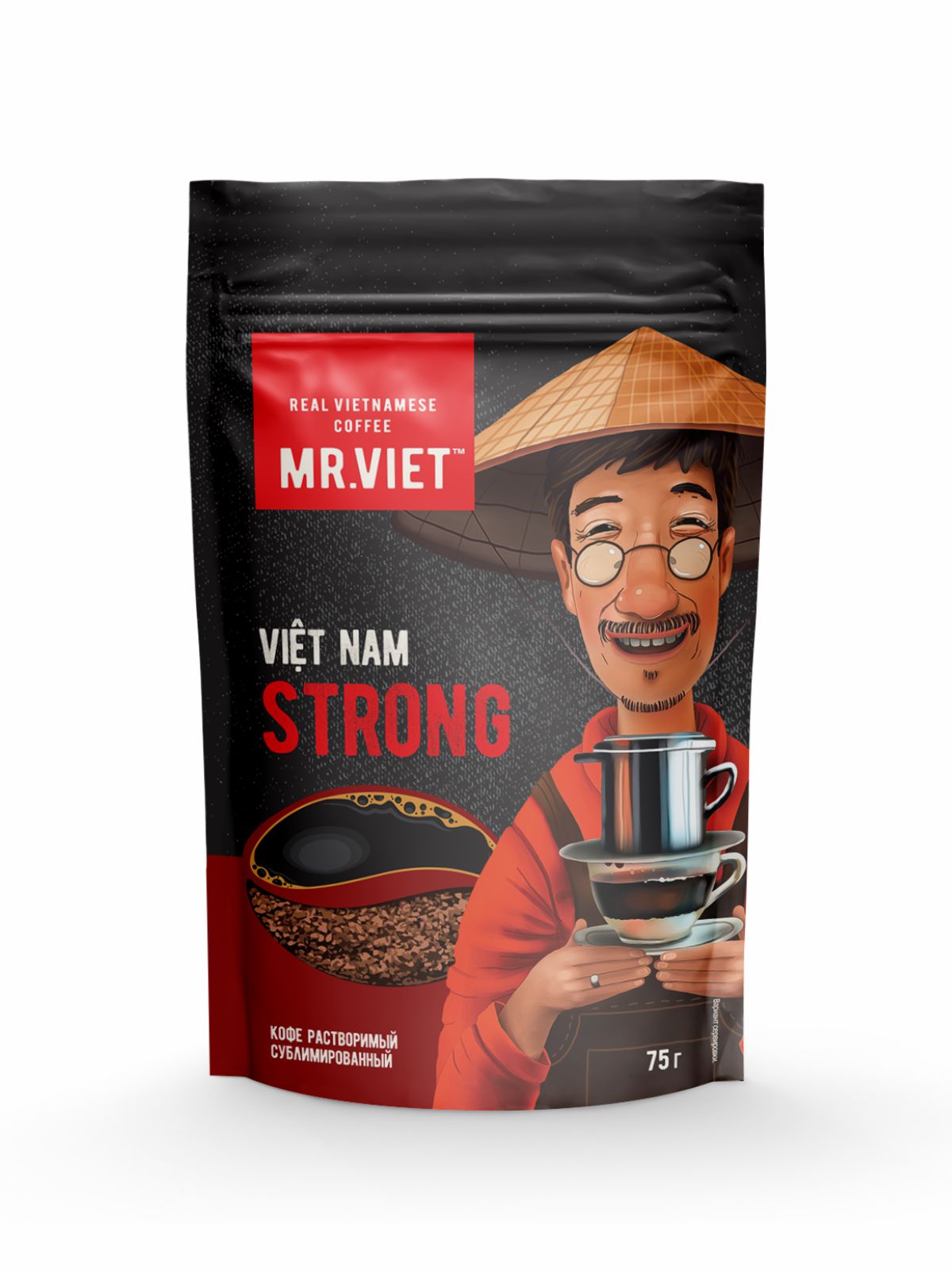 MR. VIET Strong Instant Coffee 75G in Zip Packages